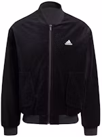 adidas Velvet Bomber Jacket Black Long-Sleeve Sportswear H25097 adidas Velvet Bomber Jacket Black Long-Sleeve Sportswear H25097