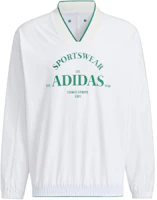 adidas Verbiage Colorblock V-Neck Pullover Sweatshirt White Retro Style JE3669 adidas Verbiage Colorblock V-Neck Pullover Sweatshirt White Retro Style JE3669