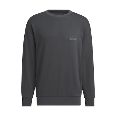 adidas Verbiage Crew Sweatshirt Black Casual Printed Pullover IS7421