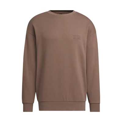 adidas Verbiage Crew Sweatshirt Brown Casual Loose Fit Pullover IS7423