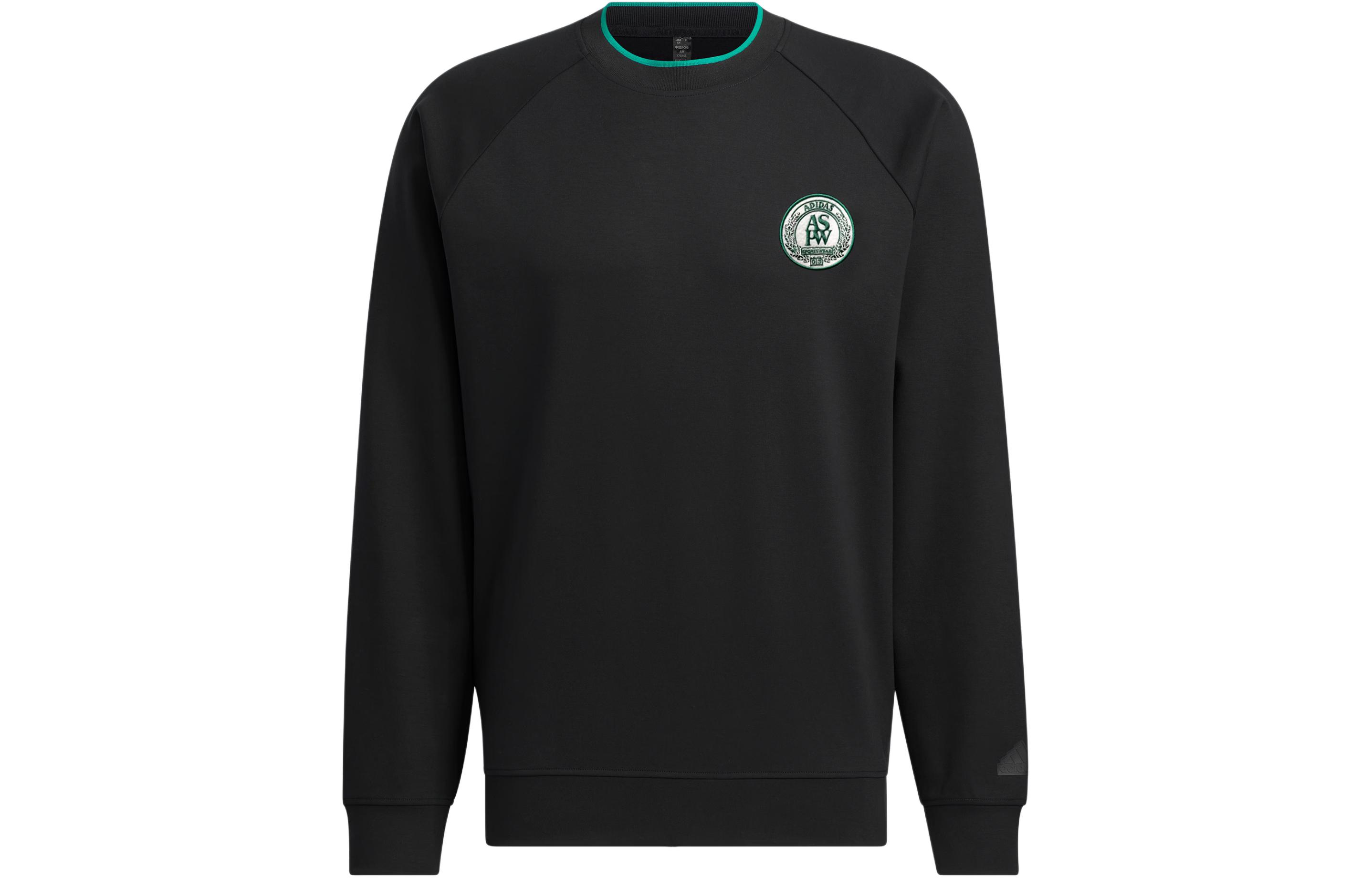 adidas Verbiage Doubleknit Letter Print Pullover Sweatshirt Men Black JE3664