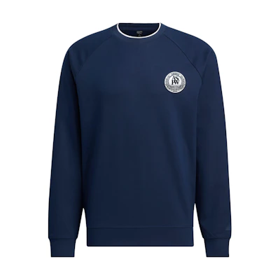 adidas Verbiage Doubleknit Sweatshirt Navy Pullover with Logo Print - Casual JE3665