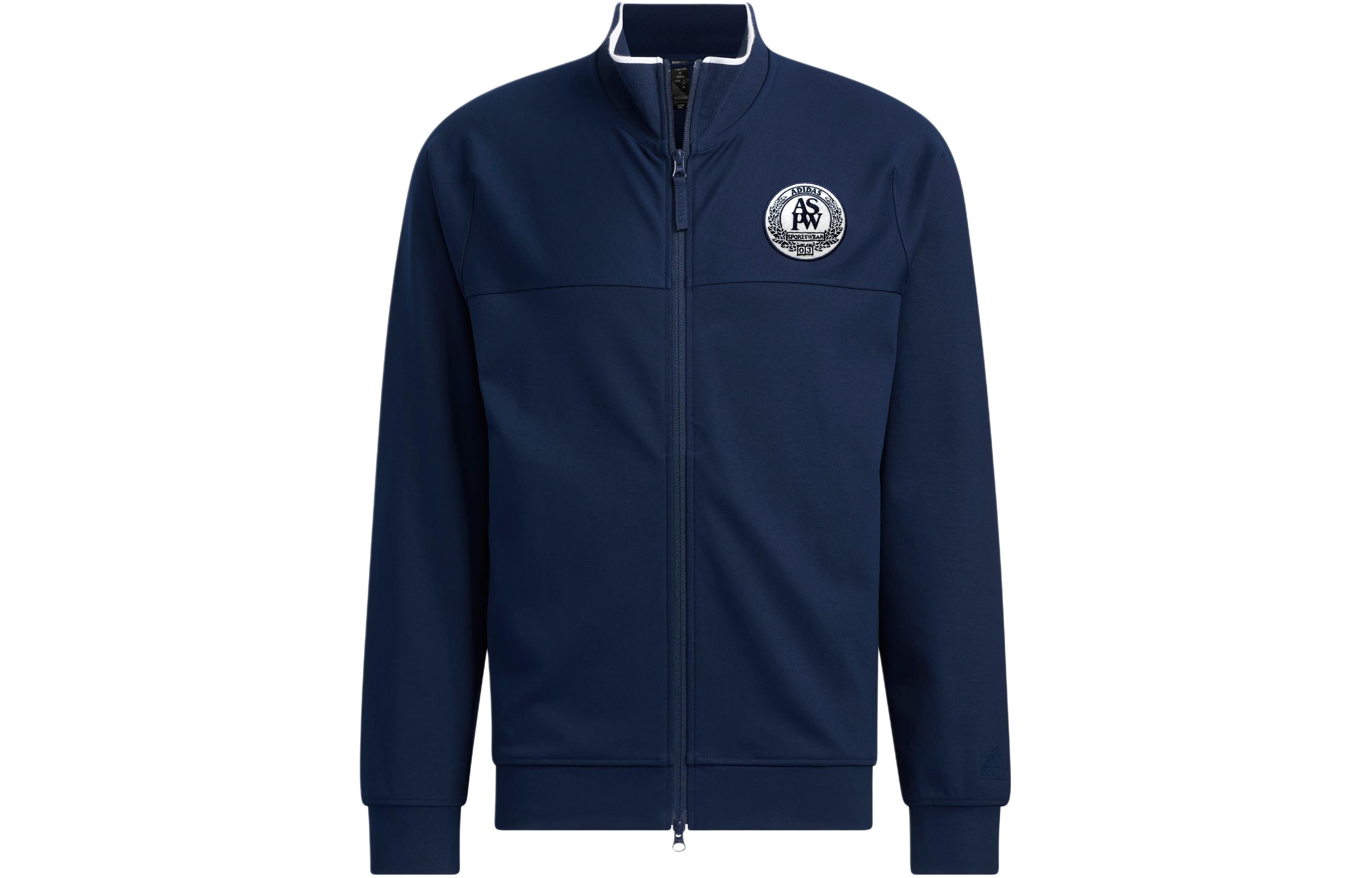 adidas VERBIAGE Knit Jacket Navy Blue Letter Print Casual Track Jacket JE3634