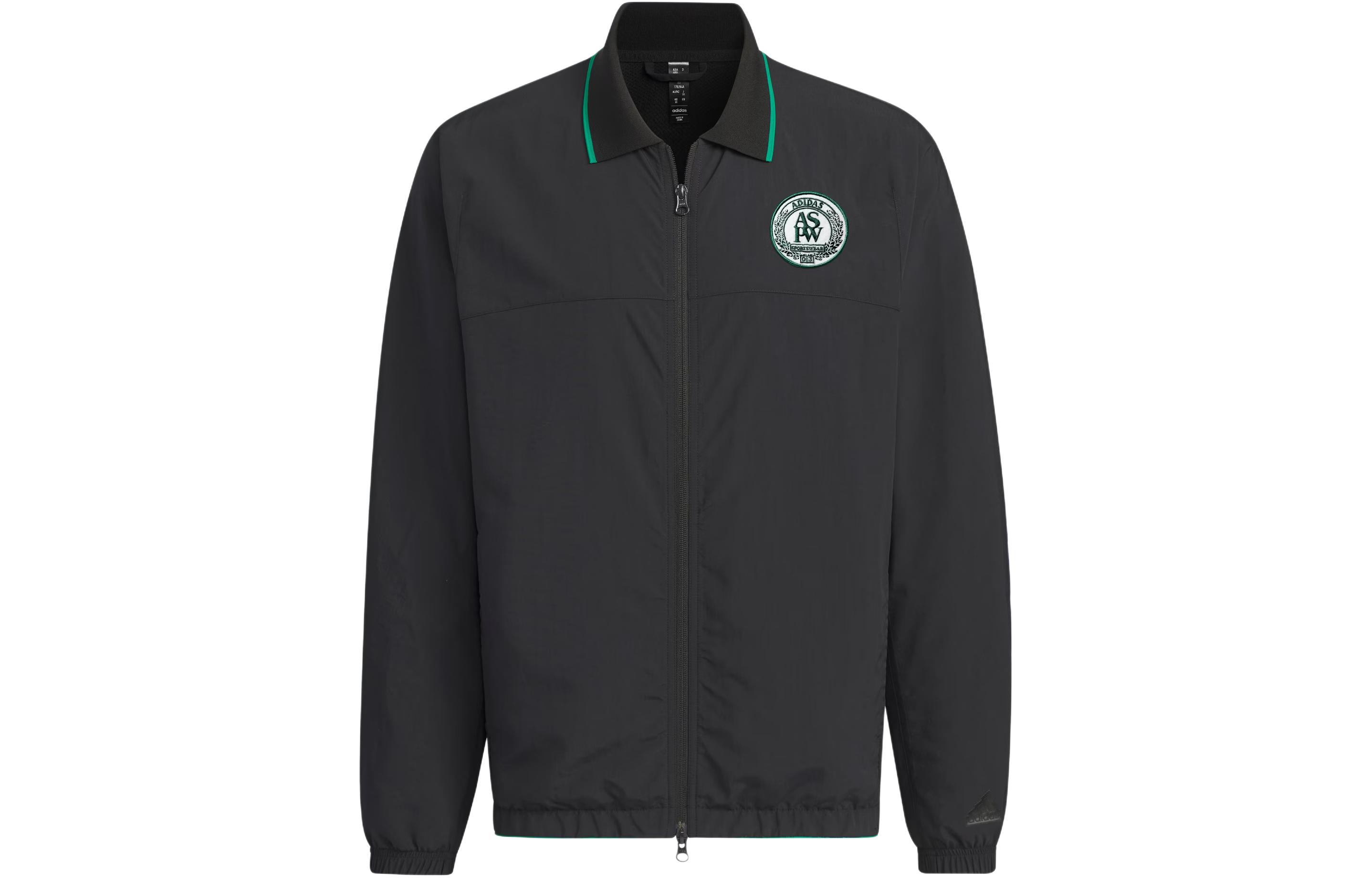 adidas Verbiage Woven Jacket Black Casual Logo Track Jacket JI6457