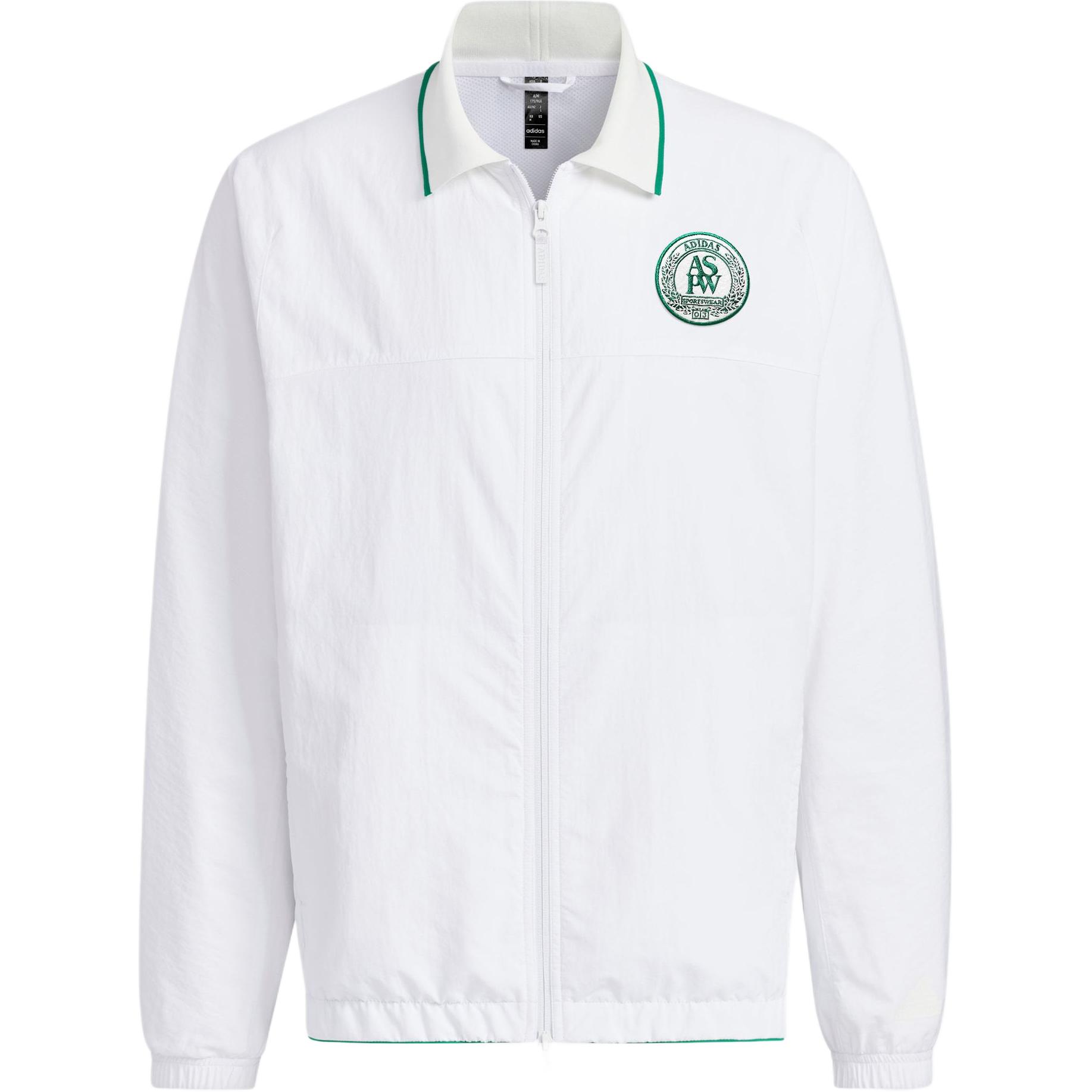 adidas VERBIAGE Woven Jacket White Casual Logo Collared Jacket JE3627