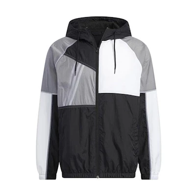 adidas Vibe Collective Windbreaker Colorblock Hoodie Jacket Unisex Black White IA6742