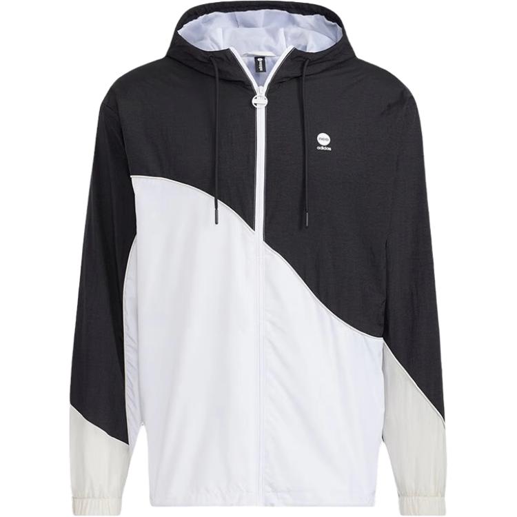 adidas Vintage Colorblock Hoodie Jacket - Black/White HD4629
