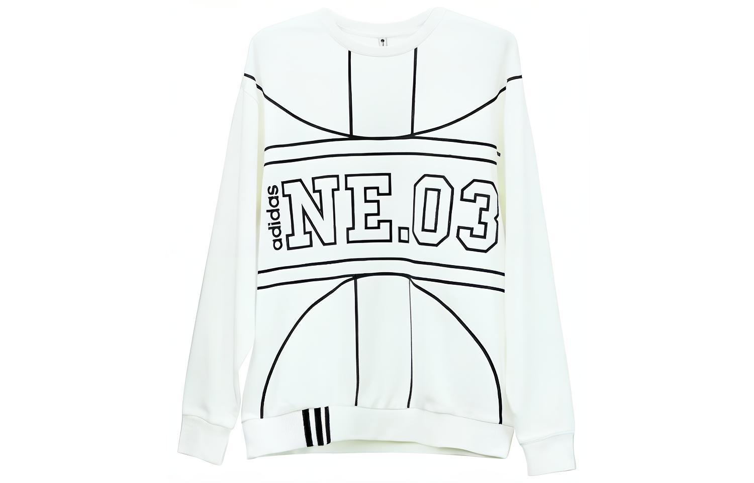 adidas Vintage Letter Print Crewneck Sweatshirt Unisex - White IK7613