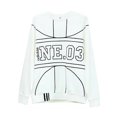 adidas Vintage Letter Print Crewneck Sweatshirt Unisex - White IK7613