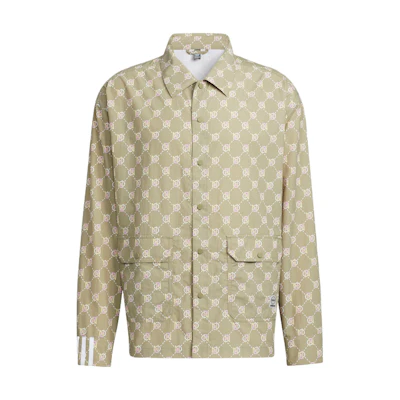 adidas Vintage Monogram Print Collared Jacket Brown Fall Edition HM2039