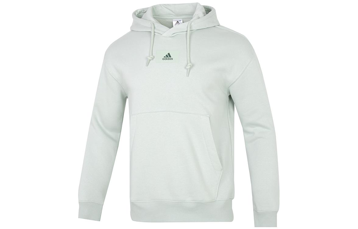 adidas Vintage Solid Color Logo Print Long-Sleeve Sweatshirt Light Green HK2823