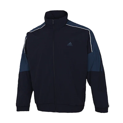 adidas Vintage Stand-Collar Woven Jacket Colorblock Striped Blue GT6356