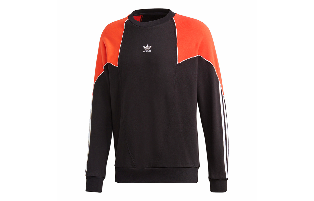 adidas Vintage Striped Pullover Black Multicolor Casual Sweatshirt GE0807