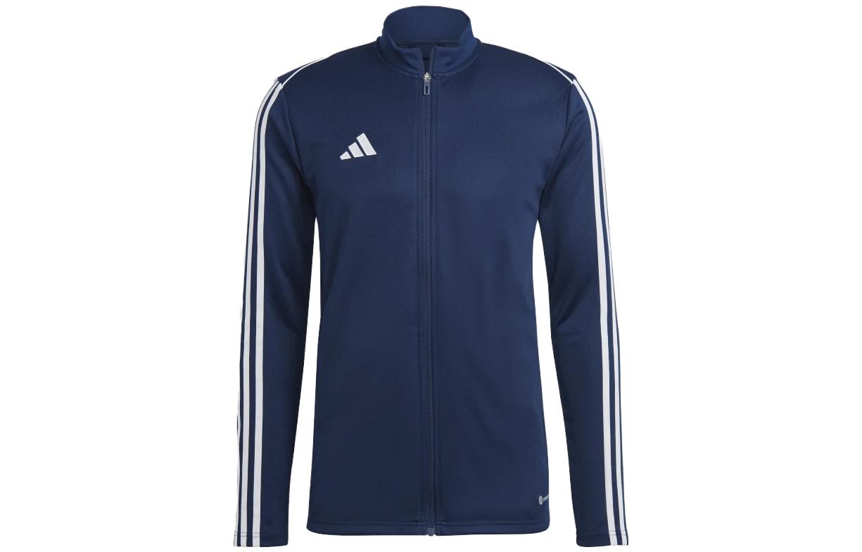 adidas Vintage Track Jacket Blue with Side Stripes and Stand Collar HS3503