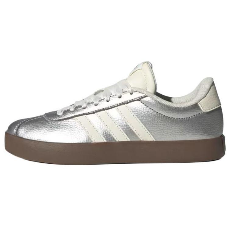 (Women) adidas VL Court 3.0 Liquid Silver Low-top Sneakers - Silver/Brown JQ7315