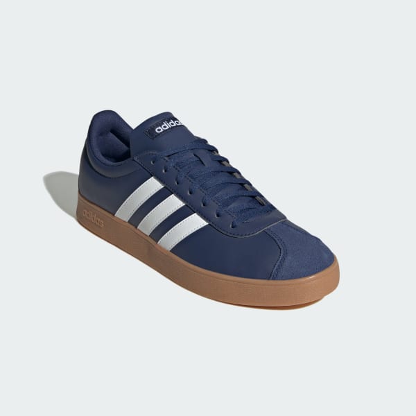 Shop adidas VL Court Base 深藍/雲白/黃膠底運動鞋 JR2212