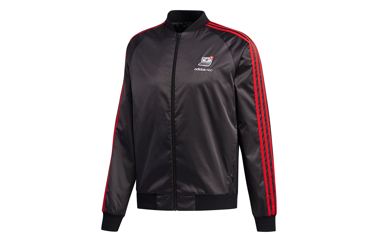 adidas Vlday Logo Printed Track Jacket Black FU0219