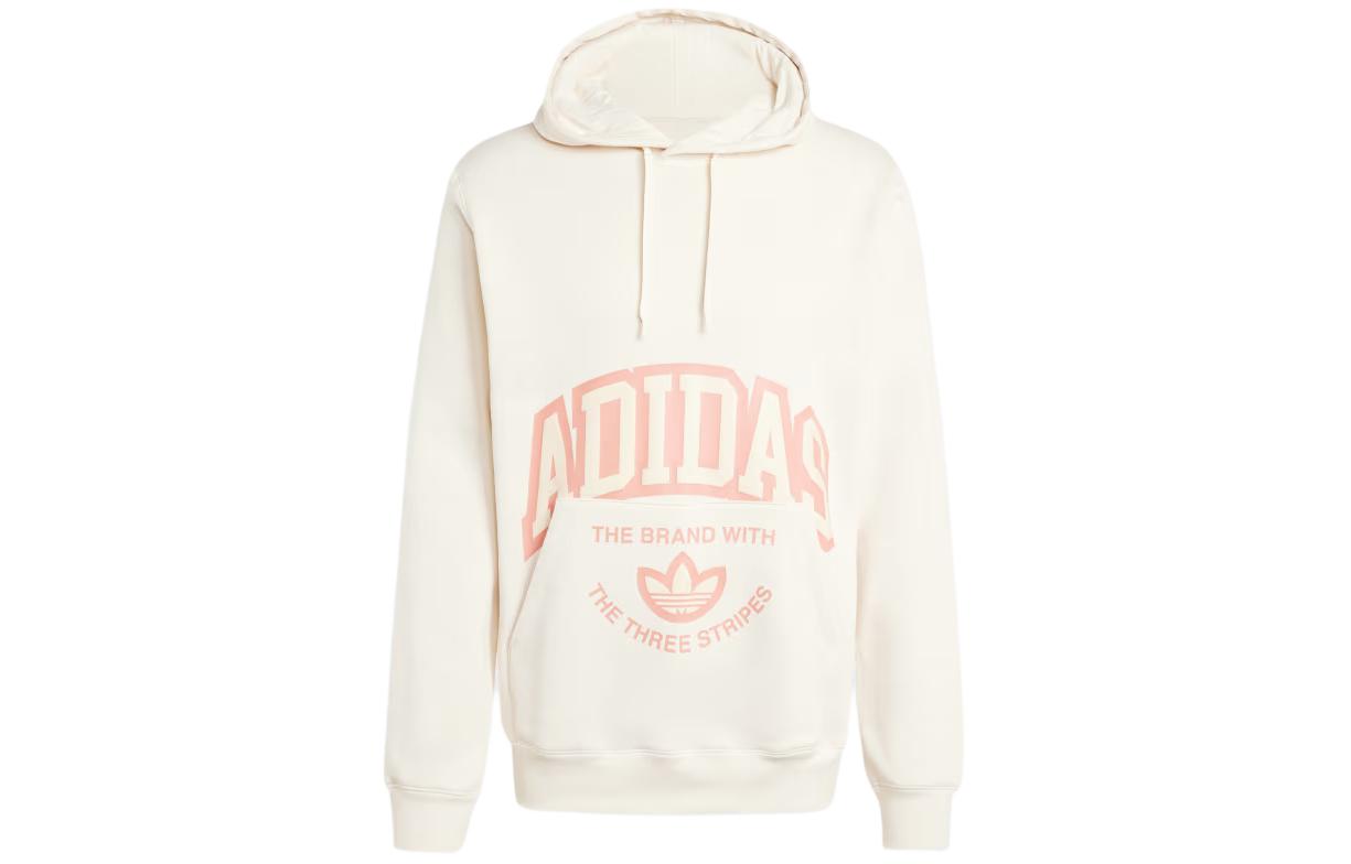 adidas VRCT Hoodie Cream Fleece Logo Print Pullover IS0239