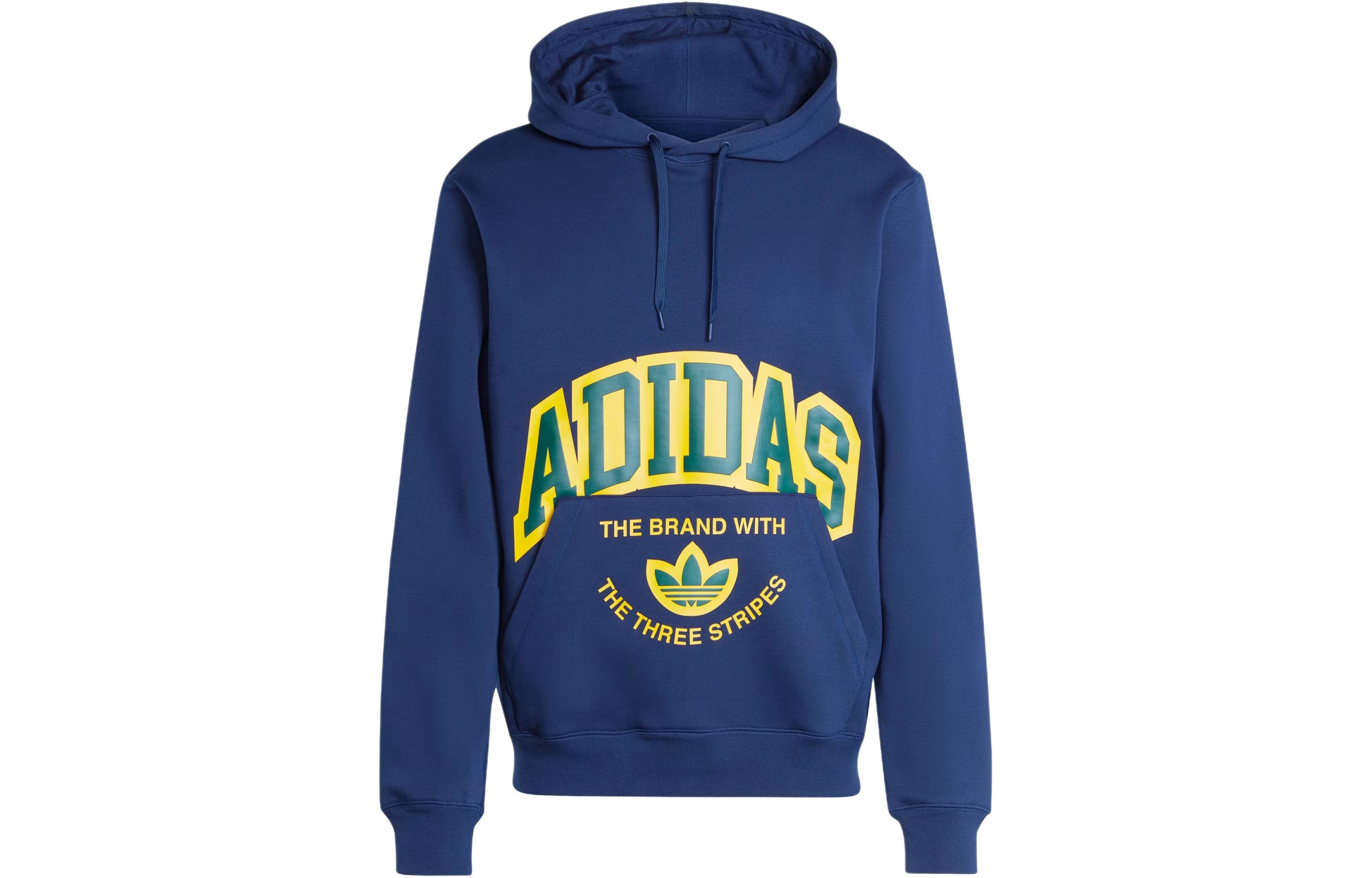 adidas VRCT Hoodie Fleece Navy Blue Letter Logo Print Pullover IS0235