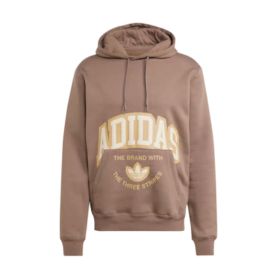 adidas VRCT Hoodie Fleece Pullover with Logo Print - Earth Brown IS0237