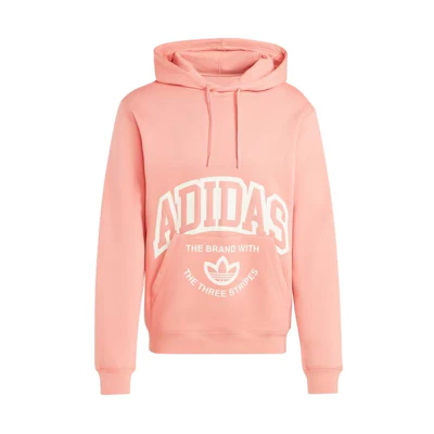 adidas VRCT Hoodie Pink Pullover with Front Logo Letter Print IS0247