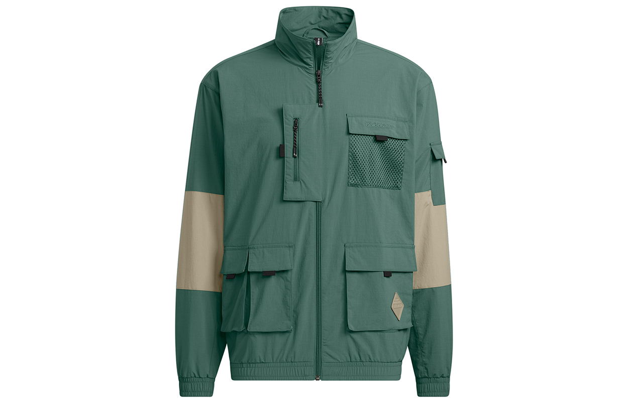 adidas W CG T1 Outdoor Multi-Pocket Hunting Logo Jacket Green HE7941