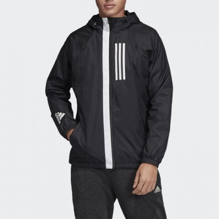 Shop Chaqueta adidas W.N.D Training con cremallera Negra EK4624