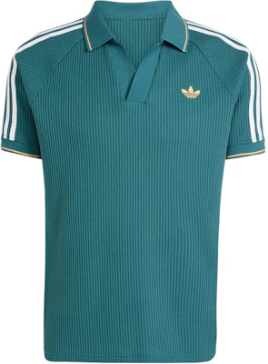 adidas 綠橘白復古條紋針織拉格蘭短袖POLO衫 KC0691 Buy adidas 綠橘白復古條紋針織拉格蘭短袖POLO衫 KC0691