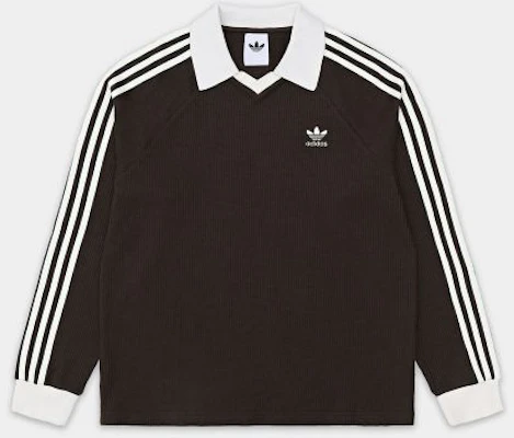 adidas Waffle Long Sleeve Polo Tee - Dark Brown KQ6868 Buy adidas Waffle Long Sleeve Polo Tee - Dark Brown KQ6868