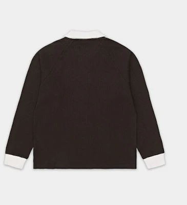 adidas Waffle Long Sleeve Polo Tee - Dark Brown KQ6868 Order adidas Waffle Long Sleeve Polo Tee - Dark Brown KQ6868