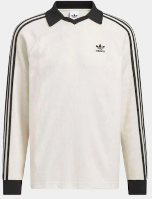 adidas Waffle Long Sleeve Polo Tee - Wonder White KQ6867 Buy adidas Waffle Long Sleeve Polo Tee - Wonder White KQ6867