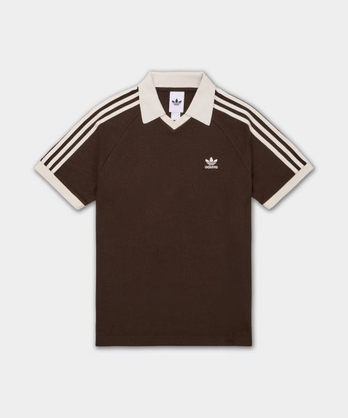 adidas Waffle Short Sleeve Polo Shirt - Dark Brown KB5462