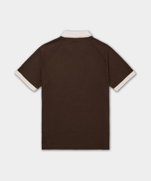 Order adidas Waffle Short Sleeve Polo Shirt - Dark Brown KB5462