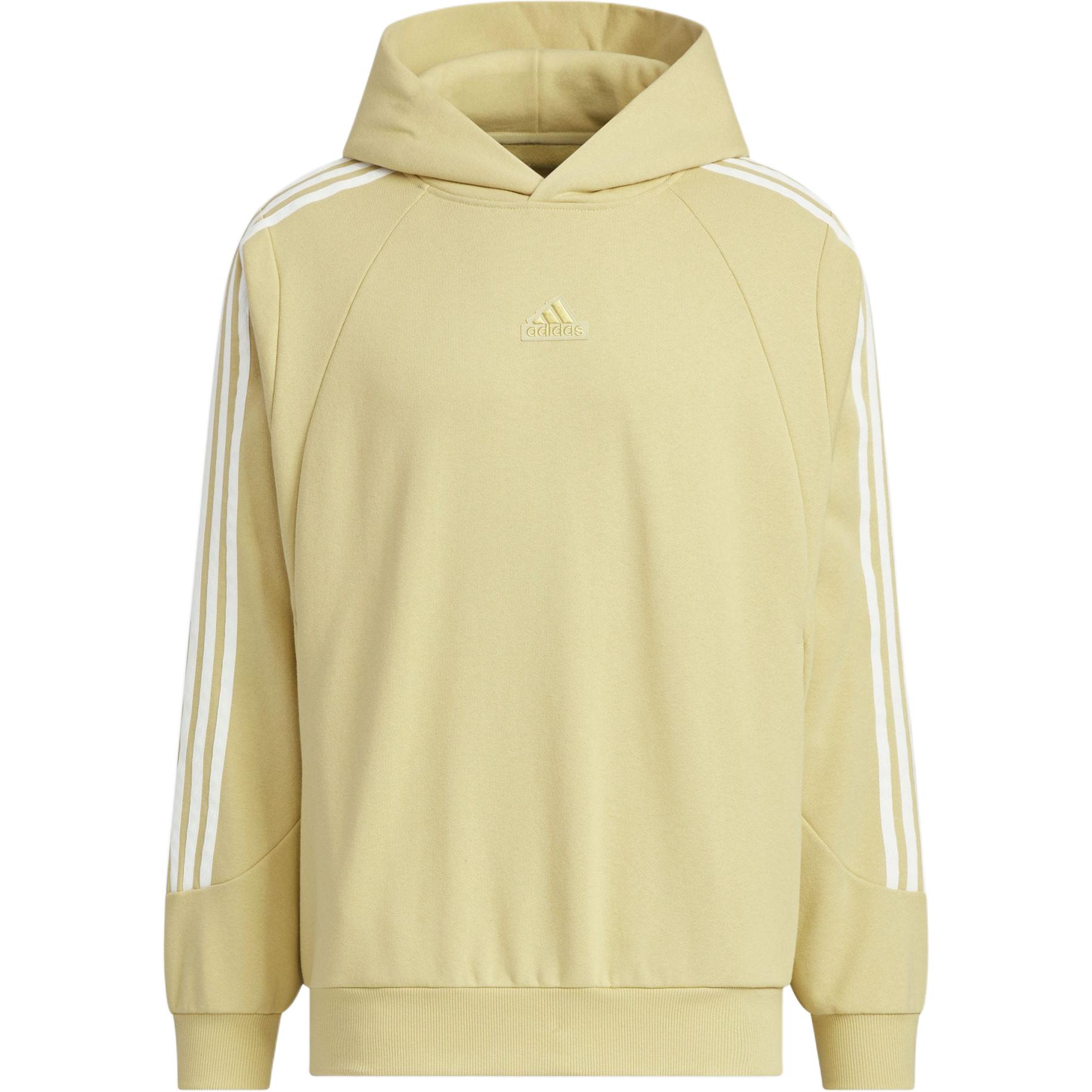 adidas Warm 3-Stripes Hoodie Sand Brown Unisex - Stylish Comfort Retro Design JI6637