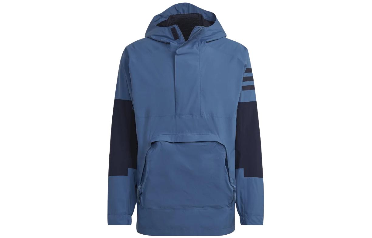 adidas Waterproof Windbreaker Jacket with Hood and Printed Logo HG8579