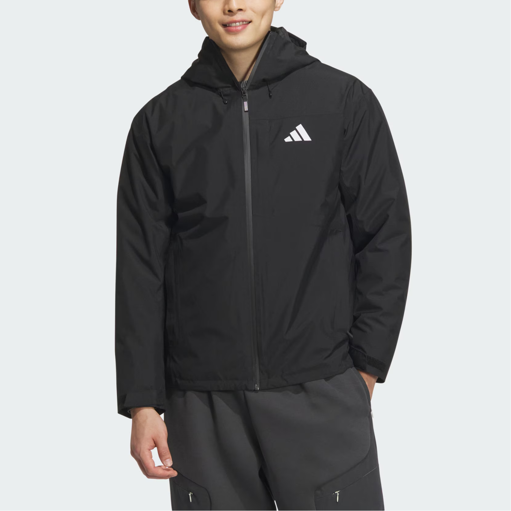 Shop adidas Waterproof Windproof Warm 3-in-1 Down Jacket Unisex - Black JM9135