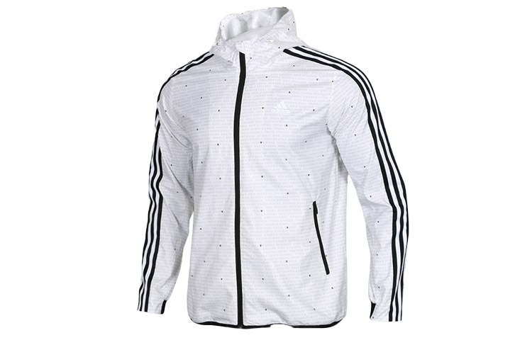 adidas WB AOP 3-Stripes Woven Hooded Jacket White Casual Sportswear DW4622