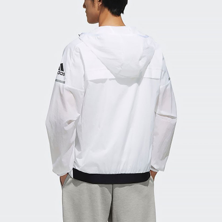 Purchase adidas WB 輕盈Logo印花白色織布連帽外套 FI8758