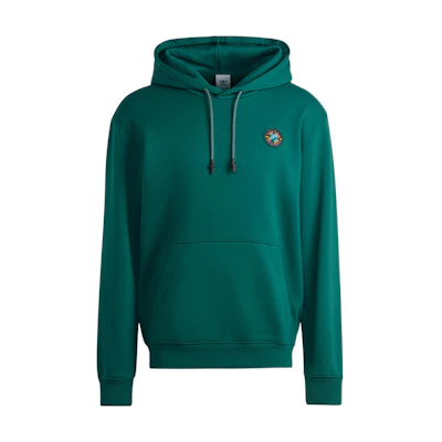 adidas WH Hoodie Green Sweatshirt with Solid Color and Logo Patch Design II8476