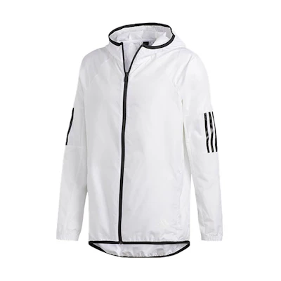 adidas White 3-Stripes Casual Sports Hoodie Jacket DU1962