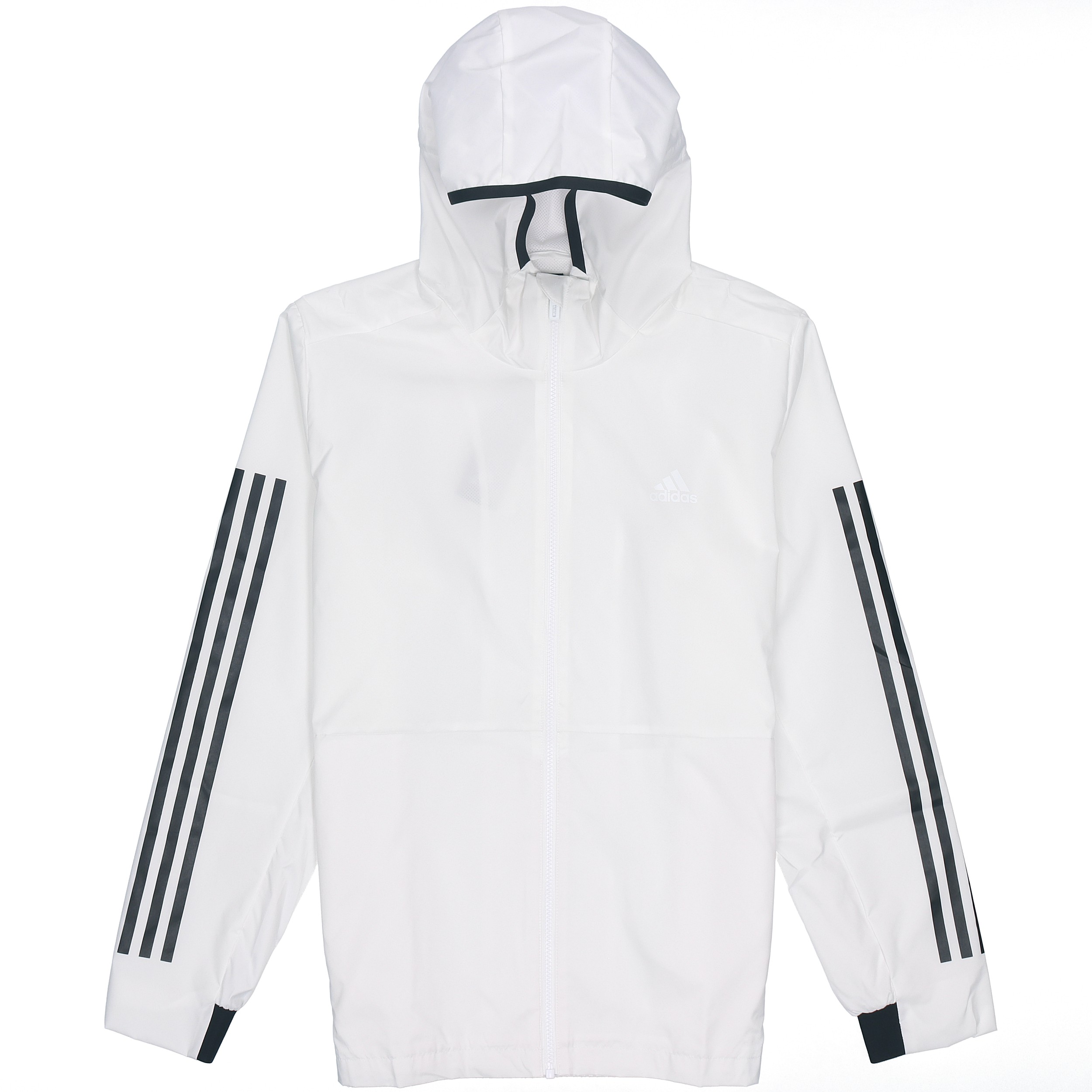 adidas White 3-Stripes Printed Hooded Track Jacket FM9430