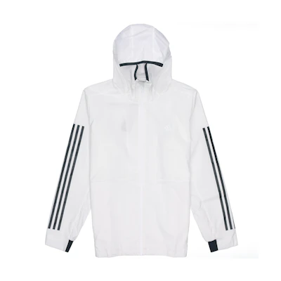 adidas White 3-Stripes Printed Hooded Track Jacket FM9430