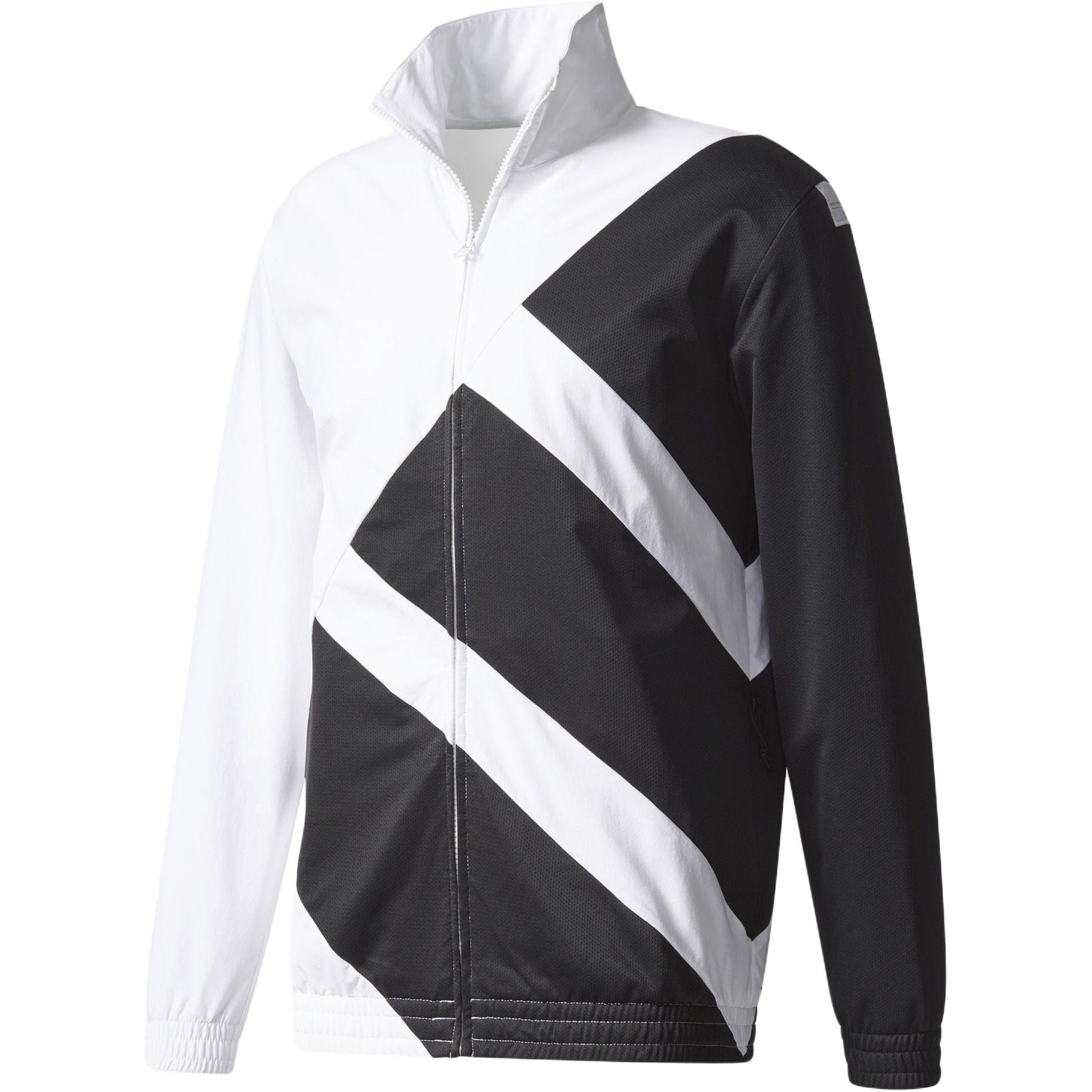 adidas White/Black Zip-Up Casual Sports Jacket Long Sleeve BR3827