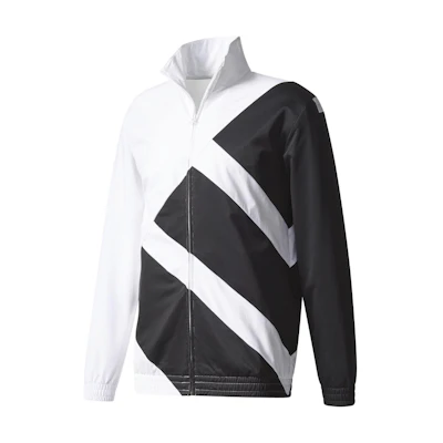 adidas White/Black Zip-Up Casual Sports Jacket Long Sleeve BR3827