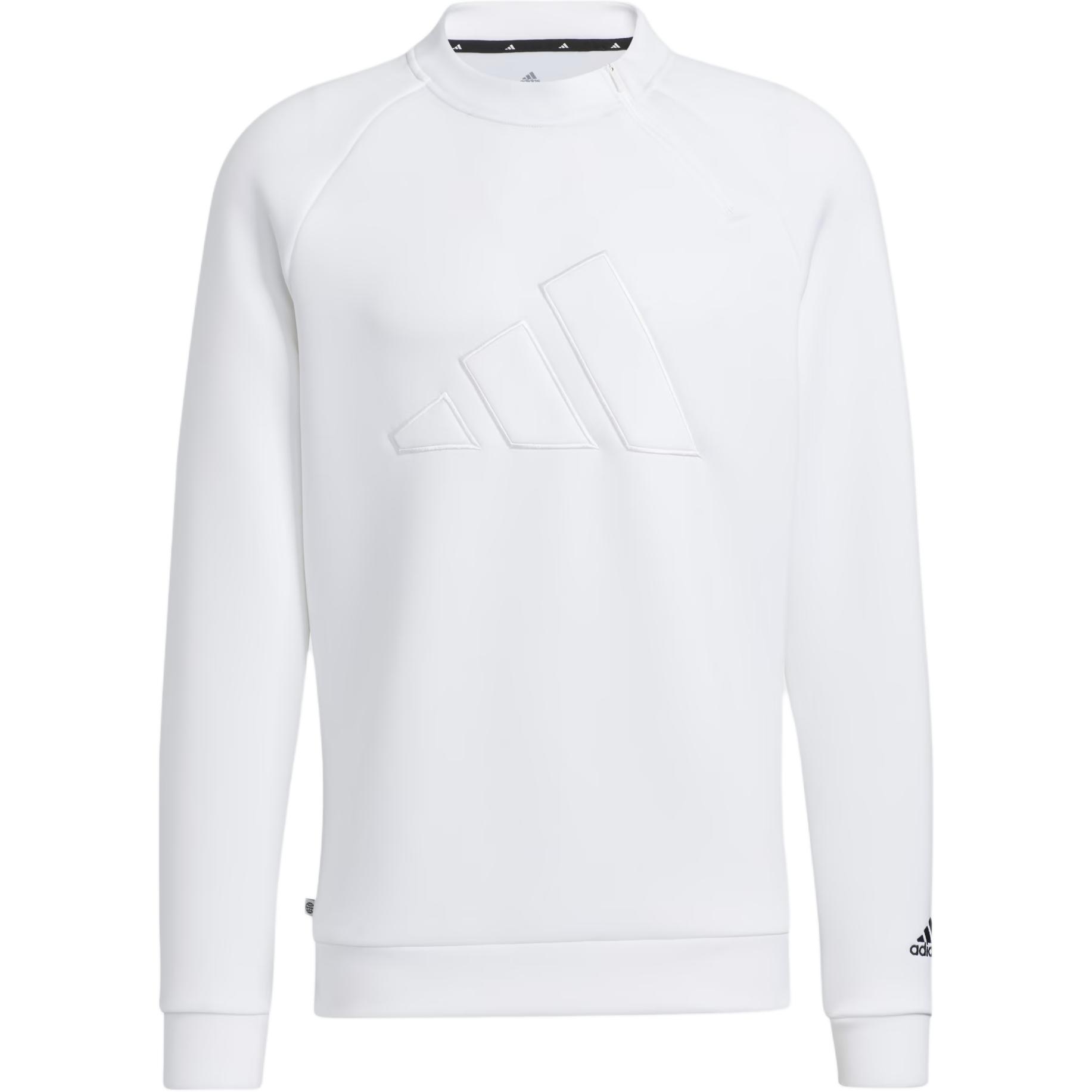 adidas White BOS SPCR Logo Embroidered Pullover Half-Zip Sweatshirt HG8296