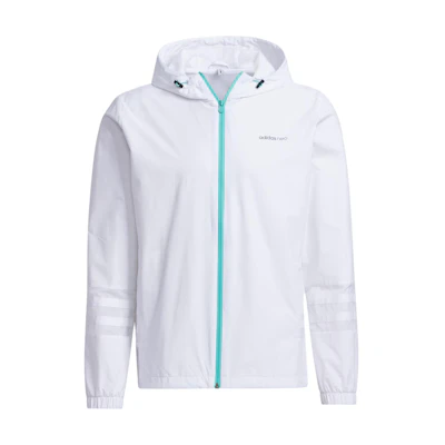 adidas White Casual Regular Fit Zip-Up Hoodie Jacket GR6927