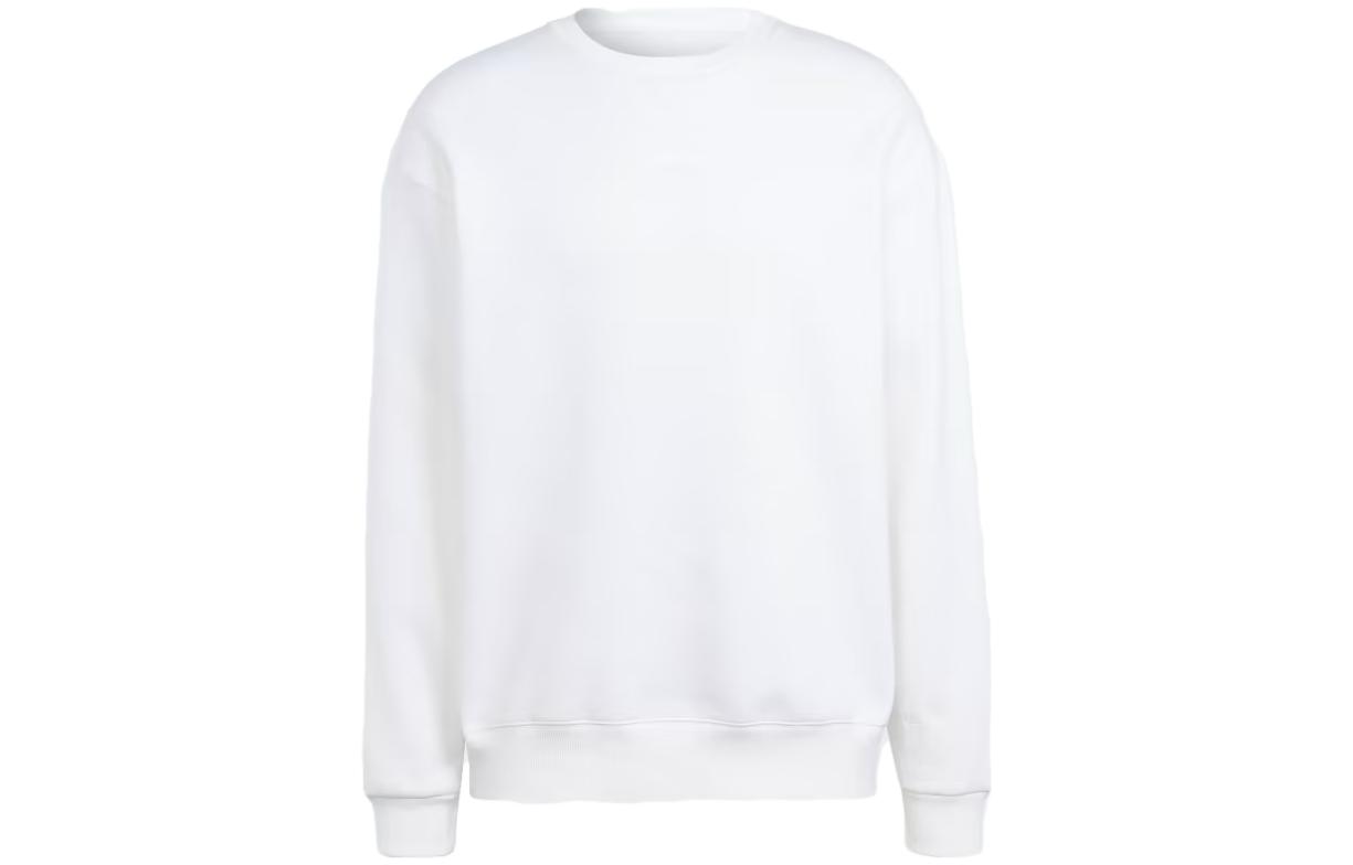 adidas White Crewneck Pullover Loose-Fit Long-Sleeve Sweatshirt IB4045