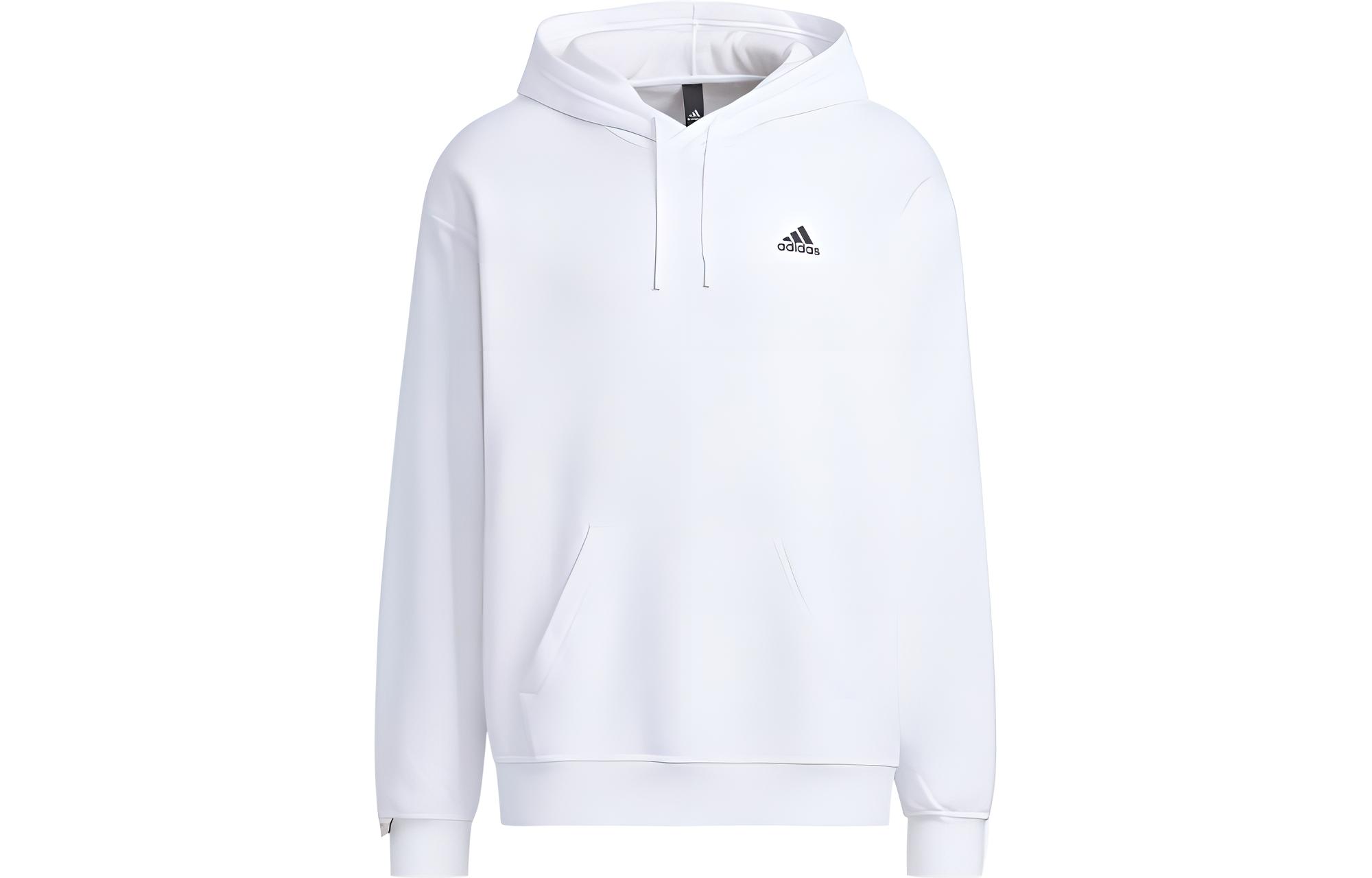 adidas White Fleece Pullover Sweatshirt with Logo Print - Unisex Couples' Edition IB2710