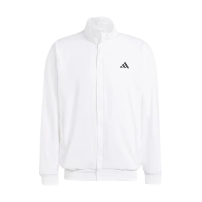 adidas White Full-Zip Comfort Tennis Jacket with Small Logo IT2265