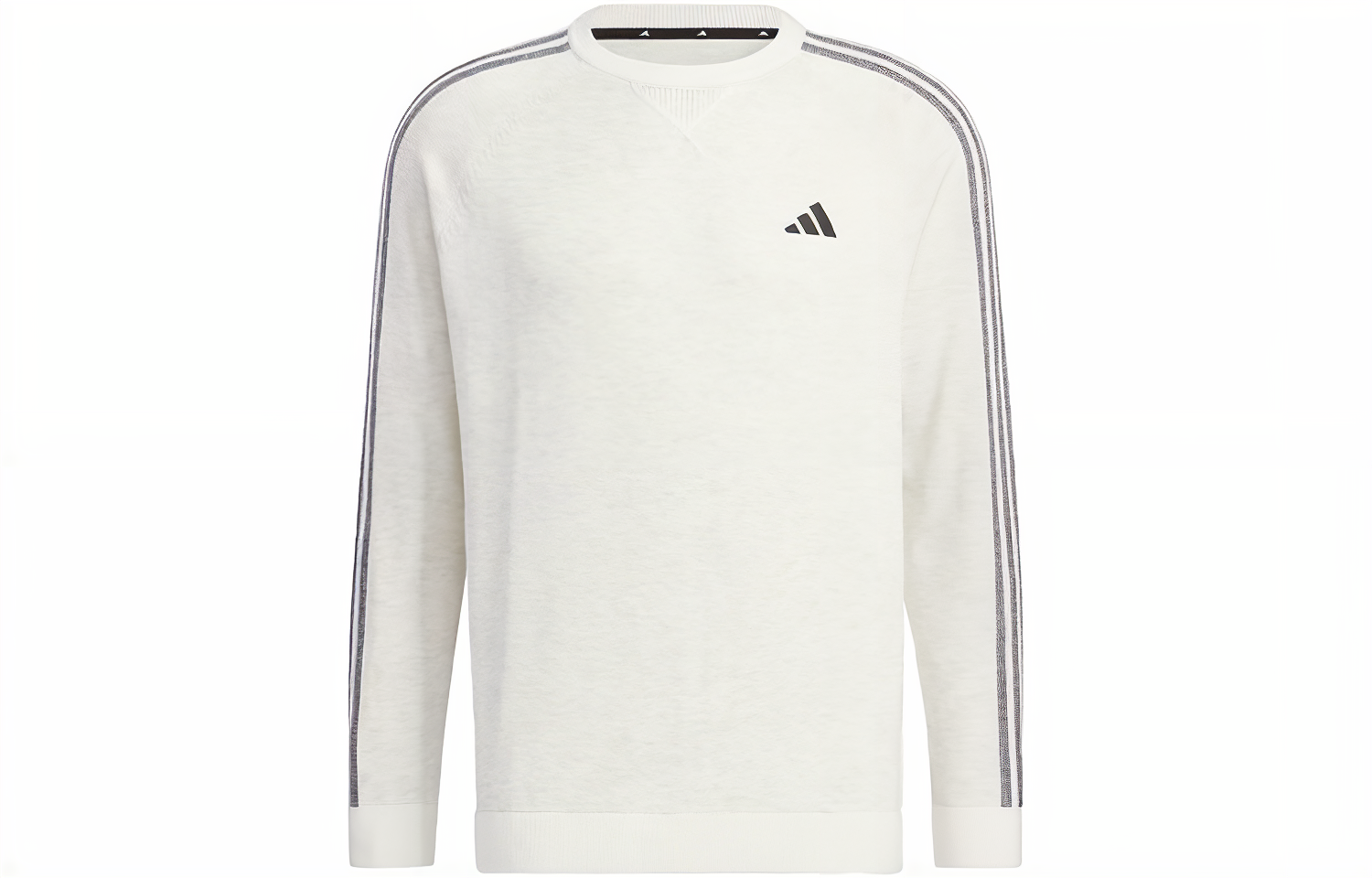 adidas White Golf Pullover Sweater with 3-Stripes Colorblock Design HY0963